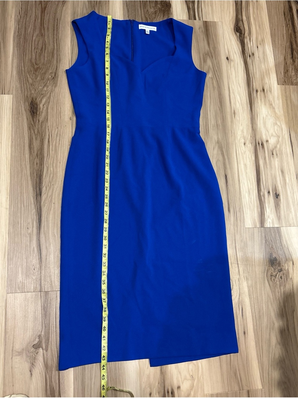 NEW Dress The Population Elle Sweetheart Neck Sheath Midi Dress Size L Blue - Picture 8 of 11